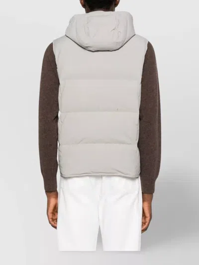 Eleventy Hooded Press-stud Fastening Gilet In Gray