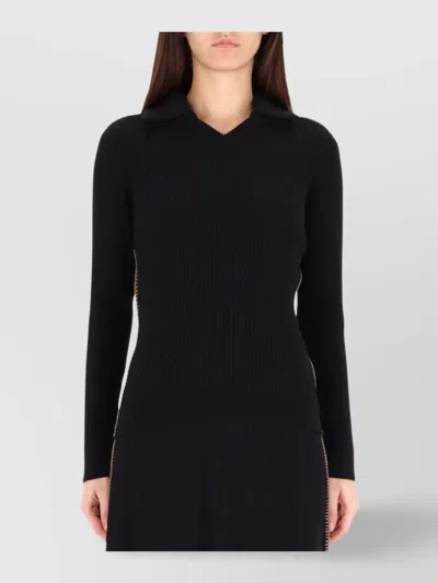 Paul Smith Midi Knitwear With Side Zipper And V Neck In Black