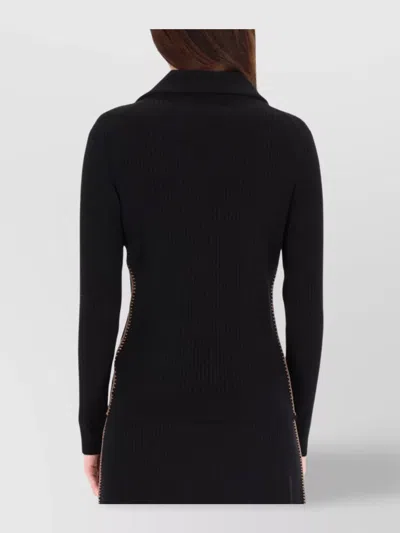 Paul Smith Midi Knitwear With Side Zipper And V Neck In Black