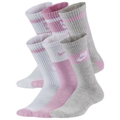 Nike Boys   6 Pack Cushioned Crew Socks In Neutral