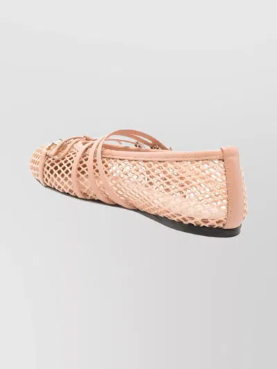 Gucci Strappy Ballerina Shoes Square Toe In Pink