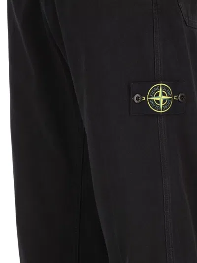 Stone Island Cotton Regular Fit Pants In Black