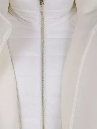 Herno Long Zip Jacket Concealed Pockets In White