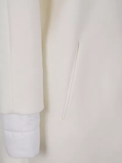 Herno Long Zip Jacket Concealed Pockets In White