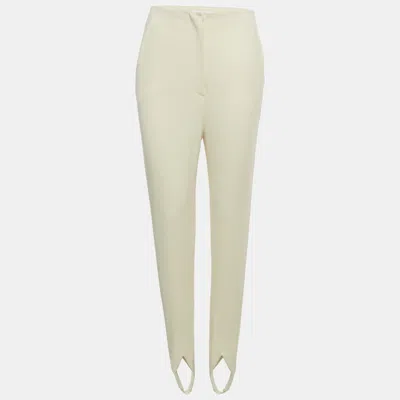 Pre-owned Nanushka Cream Jersey Darby Stirrup Leggings Xs In White