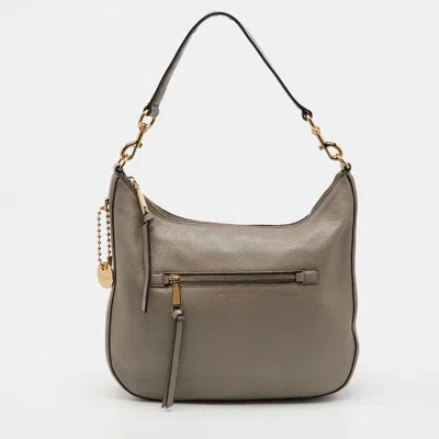 Pre-owned Marc Jacobs Grey Leather Recruit Hobo In Gray