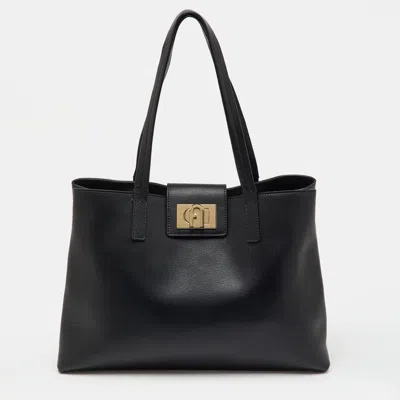 Pre-owned Furla Black Leather 1927 Soft Tote