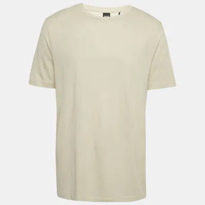 Pre-owned Boss By Hugo Boss Beige Lyocell & Cotton Thompson T-shirt Xl In Sand