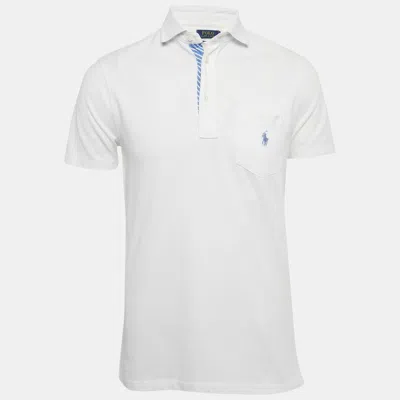 Pre-owned Polo Ralph Lauren White Cotton Custom Slim Fit Polo T-shirt S