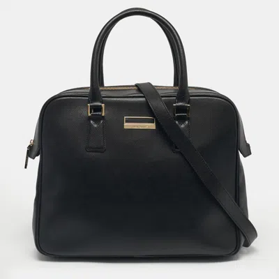 Pre-owned Montblanc Black Leather Laptop Briefcase Bag