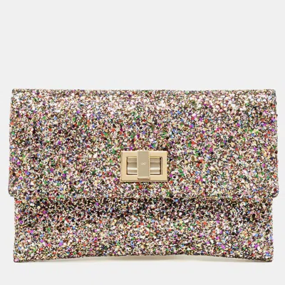 Pre-owned Anya Hindmarch Multicolor Glitter Valorie Clutch