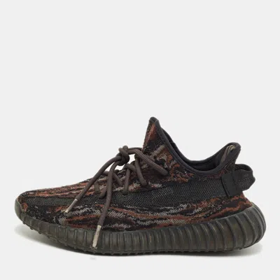 Pre-owned Yeezy X Adidas Brown Knit Fabric Boost 350 V2 Mx Rock Sneakers Size 40
