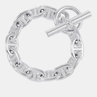 Pre-owned Hermes Chaine D'ancre 13 Frames Bracelet Silver 925