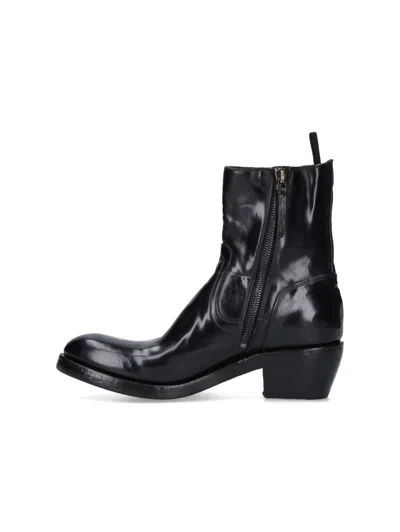 Premiata Soldier Side Zip Western Boots In Black