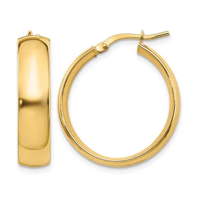 Diamond2deal 14k Yellow Gold 6mm High Polished Round Hoop Earrings In Gold