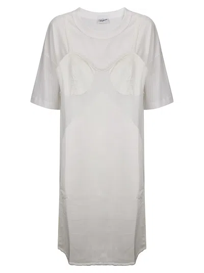 Vaquera Sewn Overlay T-shirt Dress With Built-in Cups In Gray