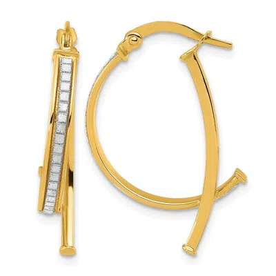 Diamond2deal 14k Yellow Gold Glitter Infused Hoop Earrings In Multi
