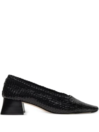Miista 40mm Woven-leather Pumps In Black