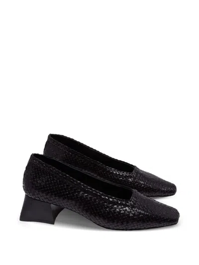 Miista 40mm Woven-leather Pumps In Black