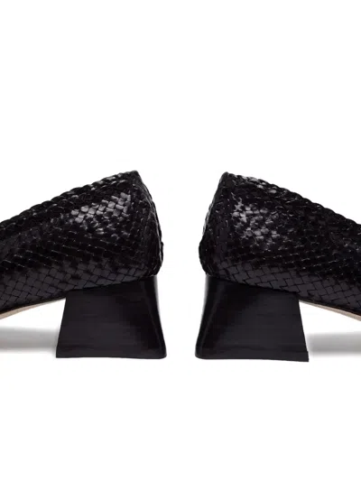Miista 40mm Woven-leather Pumps In Black