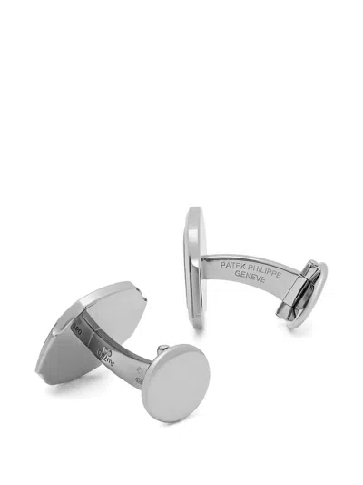 Patek Philippe 18k White Gold Nautilus Square Cufflinks In Brown