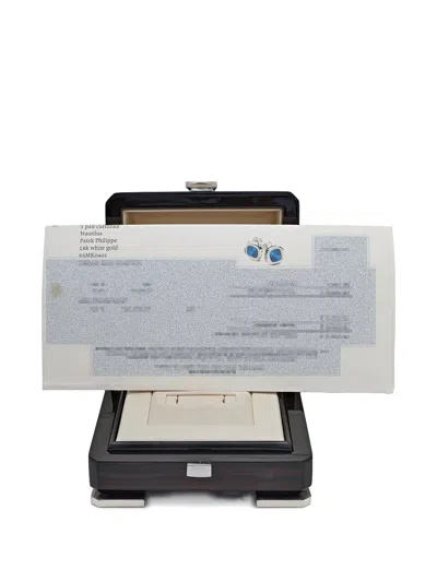 Patek Philippe 18k White Gold Nautilus Square Cufflinks In Brown