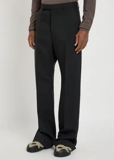 Rick Owens Tailored Geth Wide Leg Virgin Wool Pants In Black