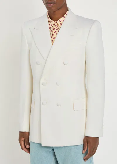 Valentino Garavani Milk-colored Double-breasted Jacket In In White