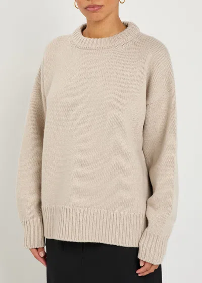 The Row Ophelia Wool And Cashmere-blend Jumper In Neutral