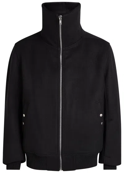 Rick Owens Blixa Dracucollar Wool Jacket In Black