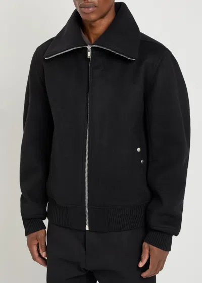 Rick Owens Blixa Dracucollar Wool Jacket In Black