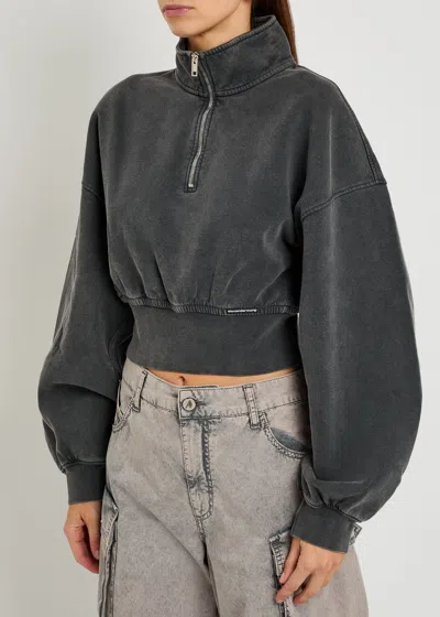 Alexander Wang T T By Alexander Wang Charcoal Cotton Sweatshirt In Gray