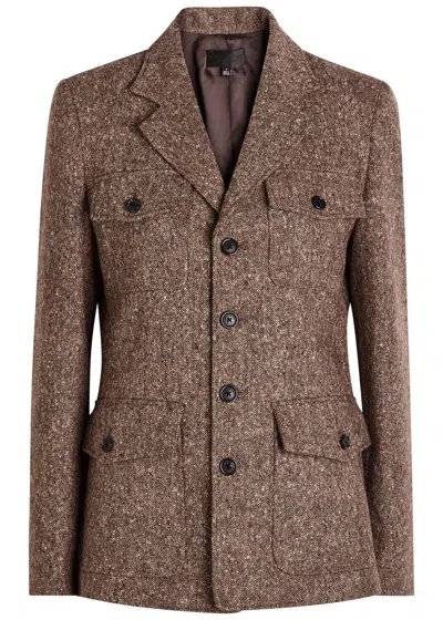 Nili Lotan Fleur Button-up Flap-pocket Jacket In Brown