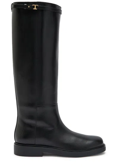Tod's Tods Gomma 20l Stivale Leather Knee-high Boots In Black