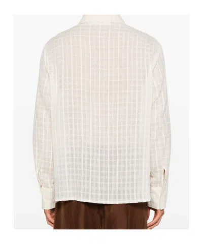 Séfr Ignacio Check-pattern Long-sleeve Shirt In White