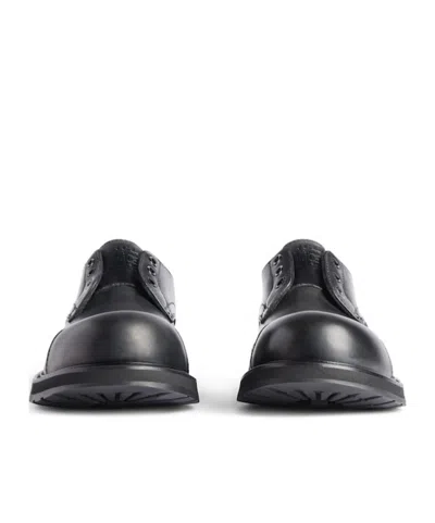 Balenciaga Black Truck Leather Derby Shoes In Black