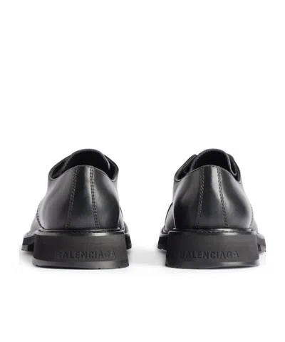 Balenciaga Black Truck Leather Derby Shoes In Black