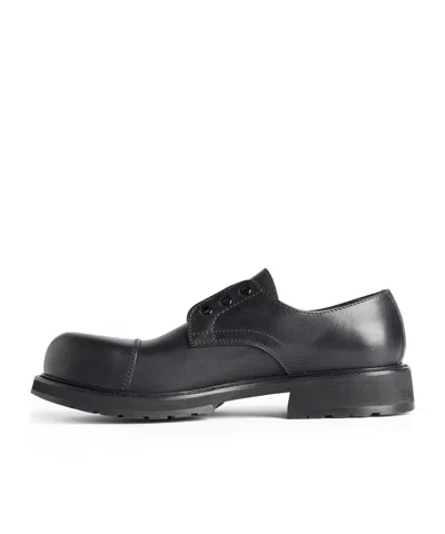Balenciaga Black Truck Leather Derby Shoes In Black
