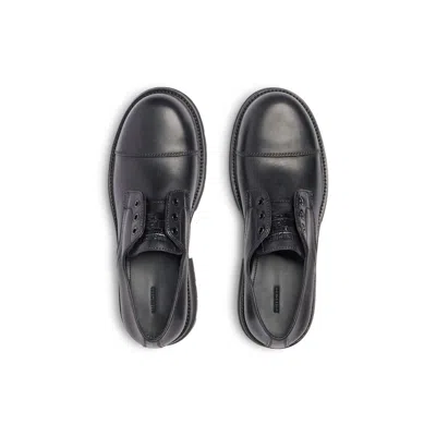 Balenciaga Black Truck Leather Derby Shoes In Black