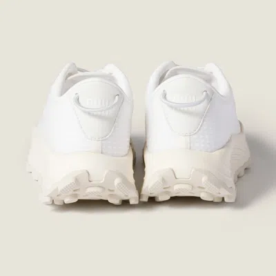Miu Miu Technical Fabric Sneakers In White