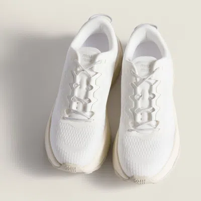 Miu Miu Technical Fabric Sneakers In White