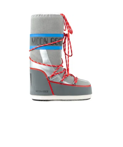 Moon Boot Women Grey Logo Boots In Multi