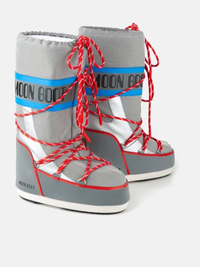 Moon Boot Women Grey Logo Boots In Multi