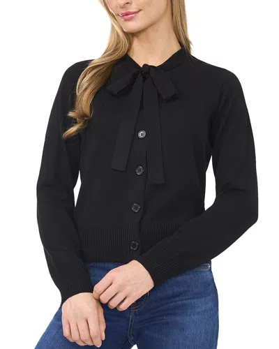 Cece Regular Fit Wool-blend Cardigan In Black