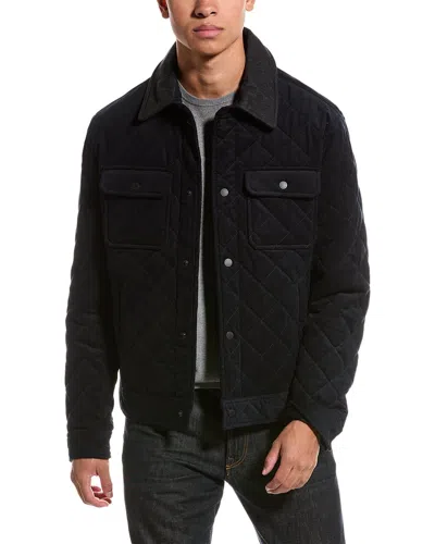Cole Haan Diamond Quilted Bomber Jacket In Black