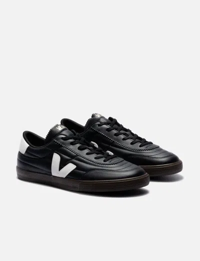 Veja Panenka Black Sneaker With Logo On The Side And Contrasting Heel In Leather Unisex In Black