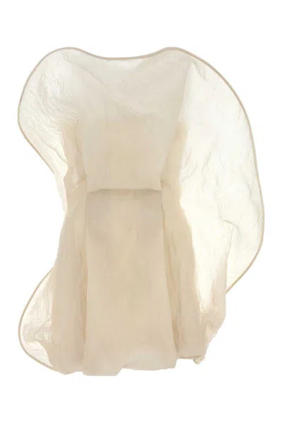 Magda Butrym Ivory Wool Blend Mini Dress In White