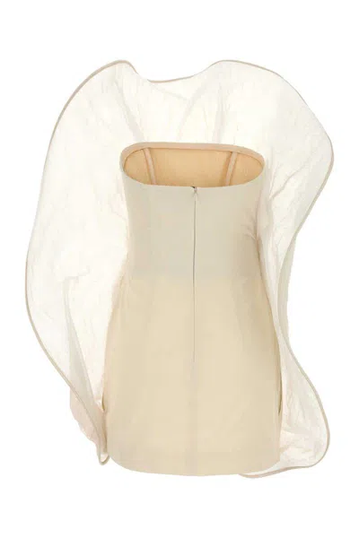 Magda Butrym Ivory Wool Blend Mini Dress In White