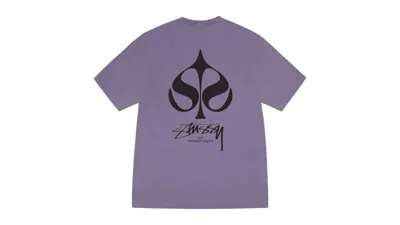 Pre-owned Stussy Spade Pigment Dyed Tee Shirt In Grape In Purple