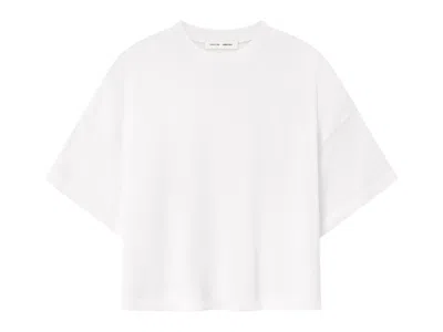 Pre-owned Fear Of God Essentials Womens Boxy Tee Shirt (fw25) In Cloud White
